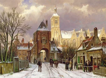 Scena invernale ad Amsterdam